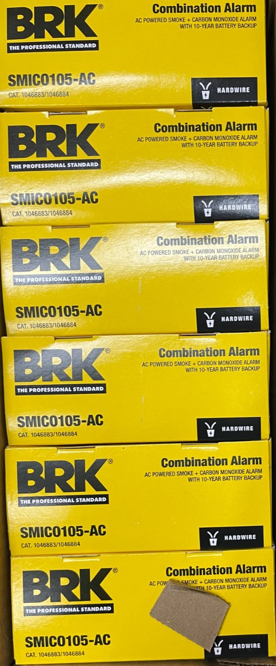 BRK SMICO105-AC Smoke/Carbon Mono Alarm Pack of 6