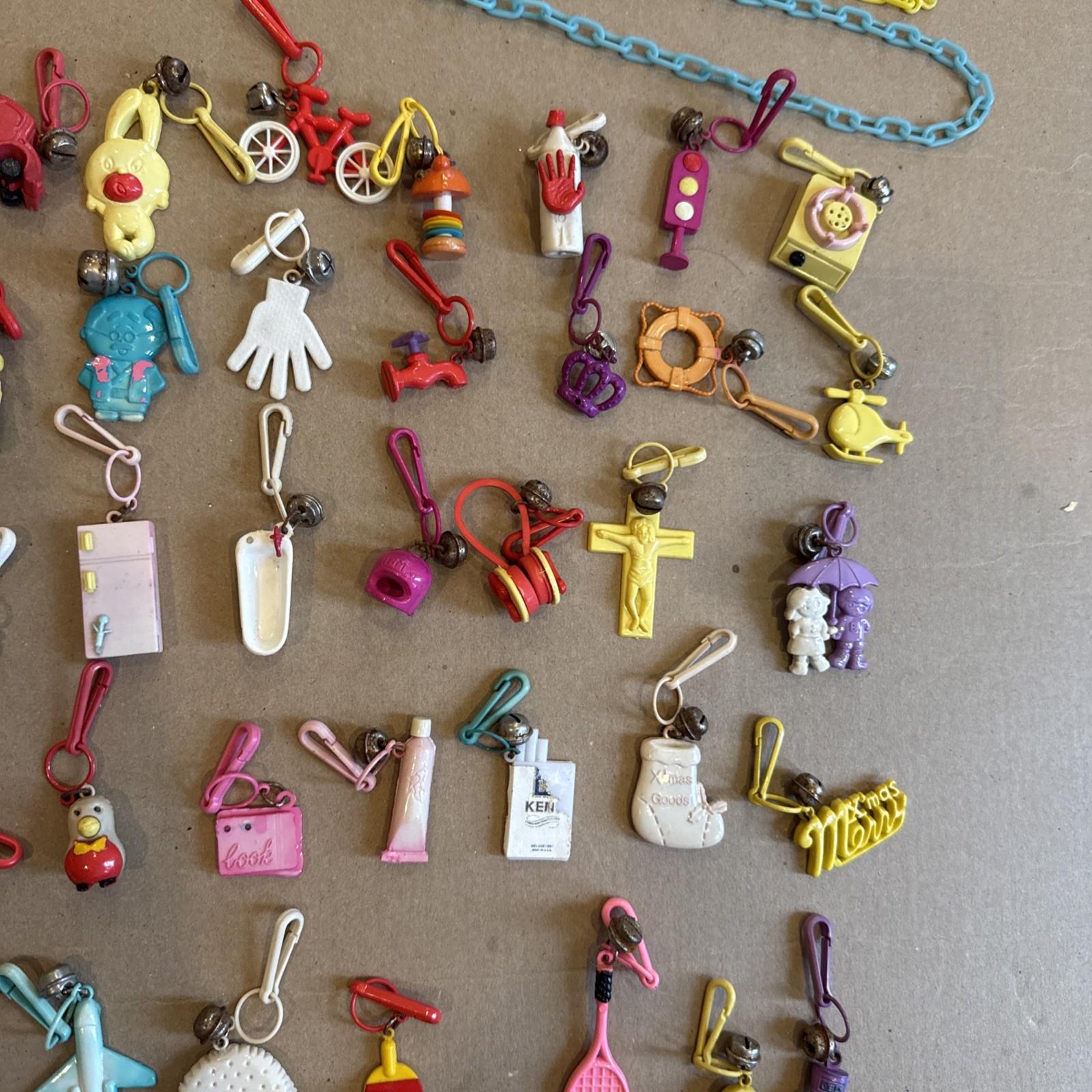 Huge Lot Of 82 Bell Charms Necklaces Rare 80s READ