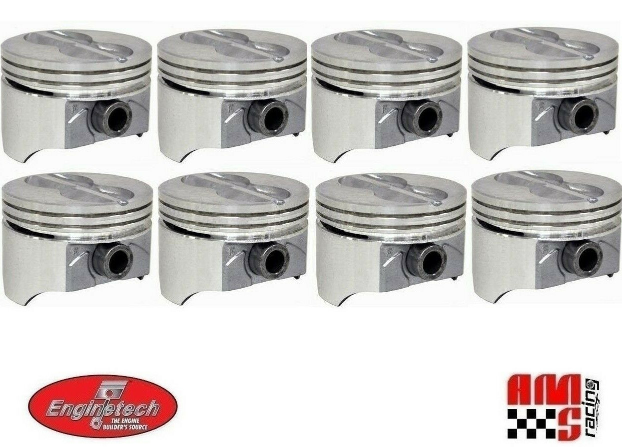 4.00" Bore Flat Top Pistons w/ Pins for Chevrolet SBC 350 STD 020 030 040 060
