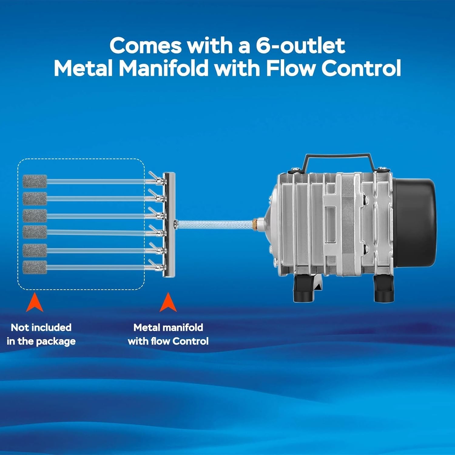 Commercial Aquarium Air Pump 600-1750 GPH Aluminum Pond Aerator Fish Tank