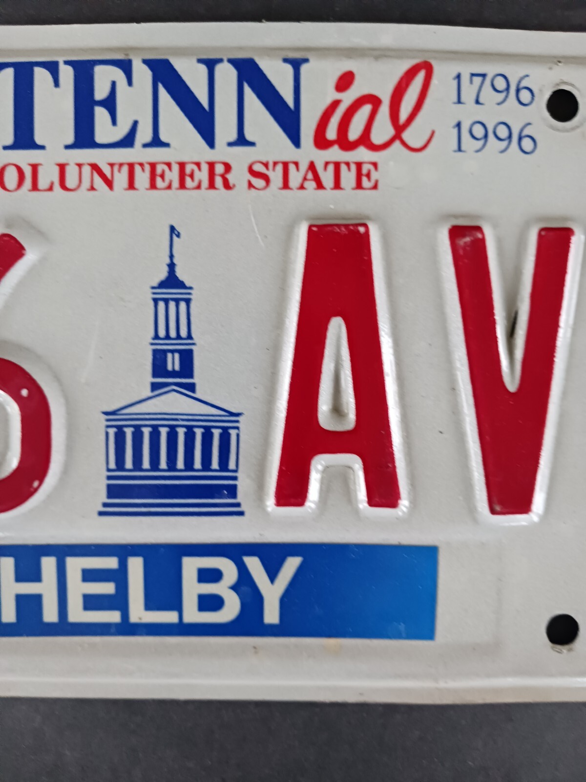 1996 BicenTENNial Tennessee License Plate 456 AVR