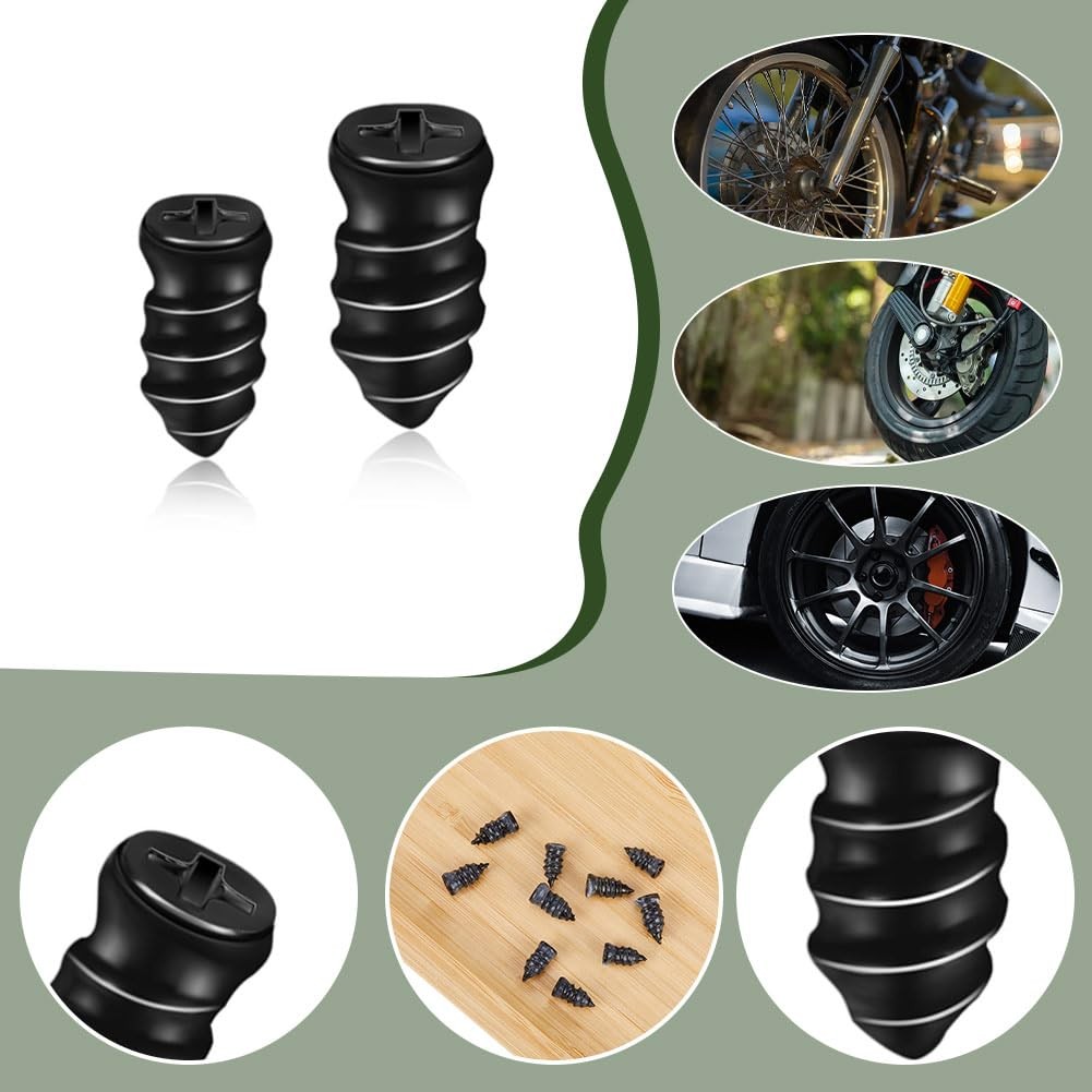 Share 60 Pcs Tire Repair Rubber Nail Screw Tire Plugs Quick Puncture for Car