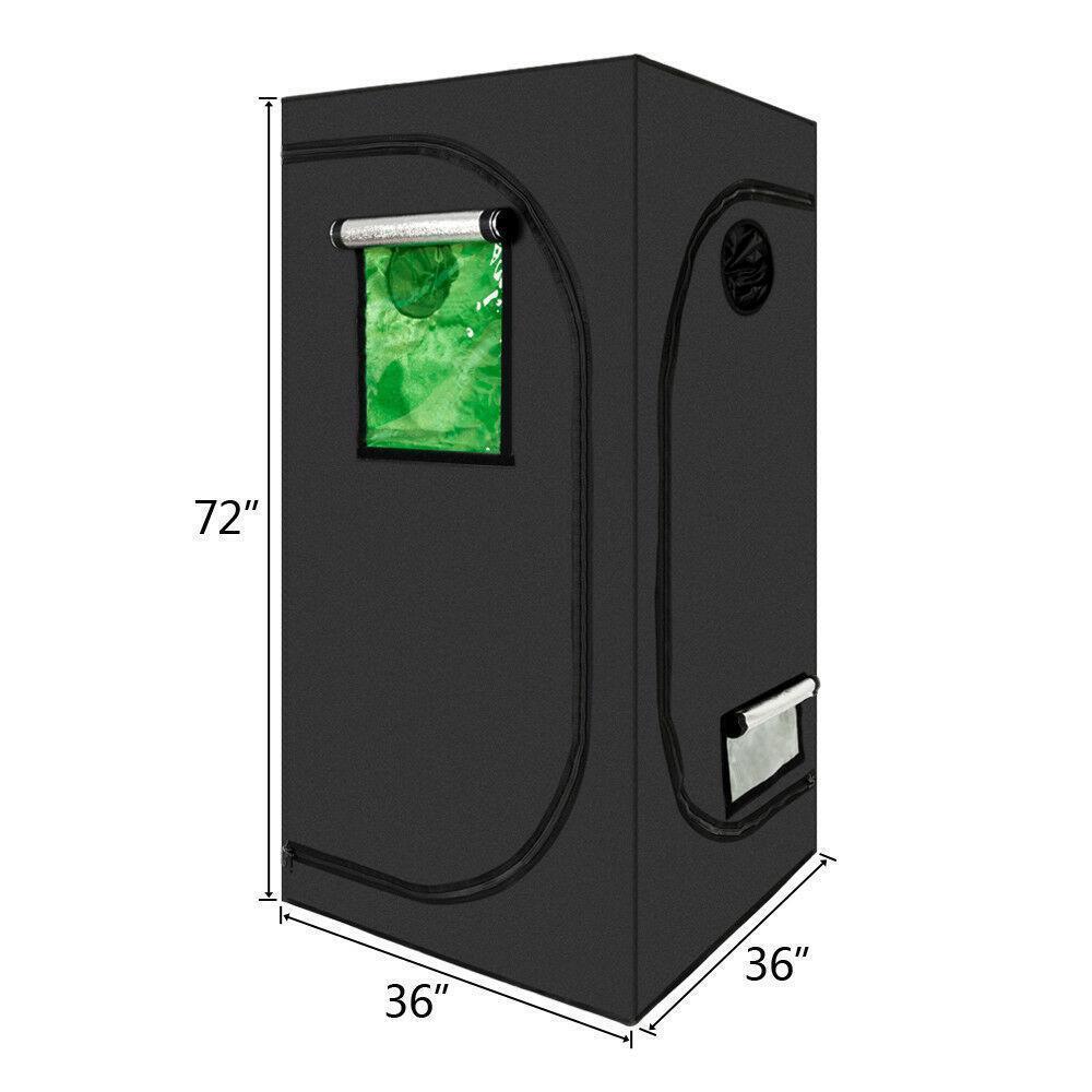 36"x 36"x72" Indoor Grow Tent Hydroponic 100% Reflective Mylar Oxford Cloth Room