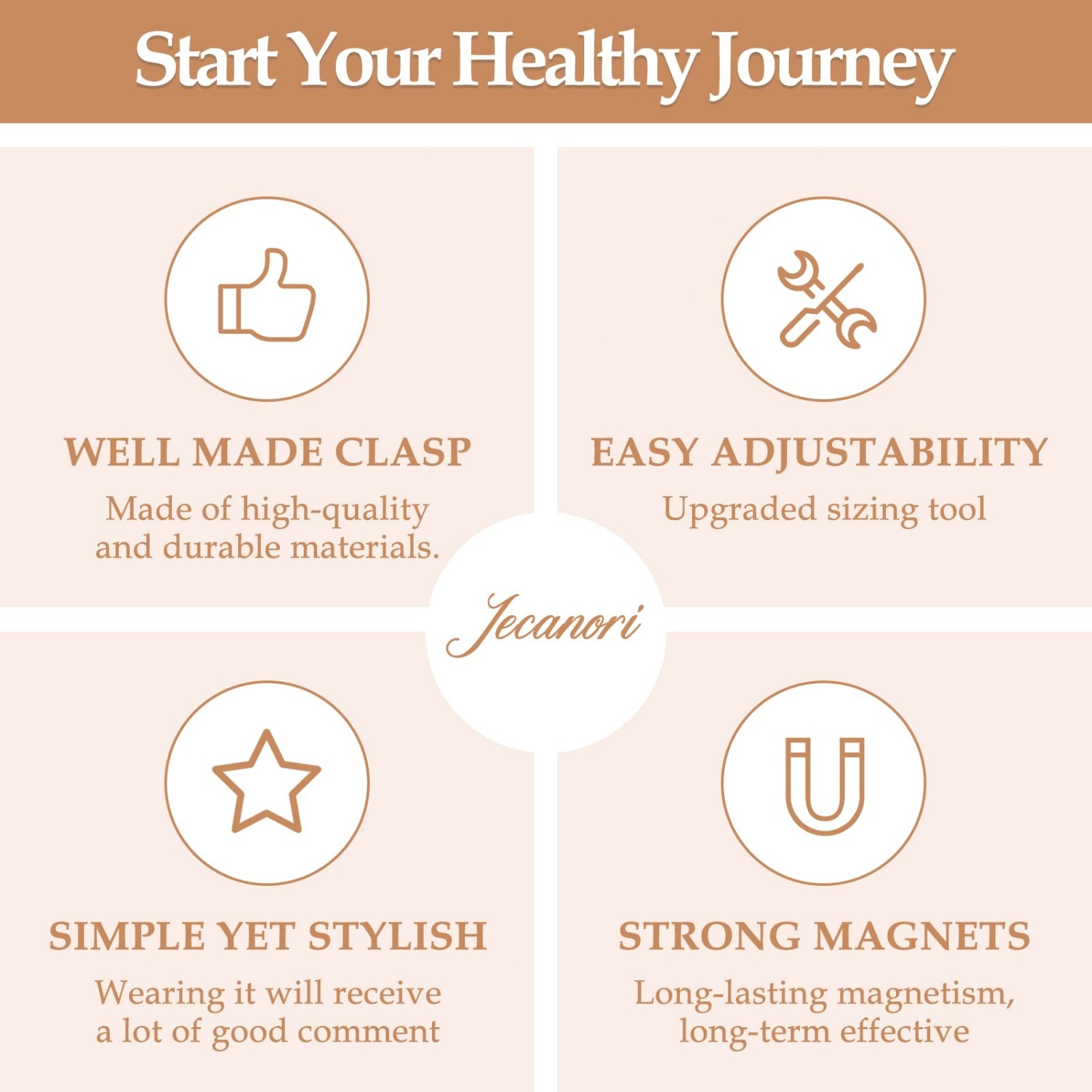 Leaf Design Pure Copper Magnetic Bracelet with Diamonds