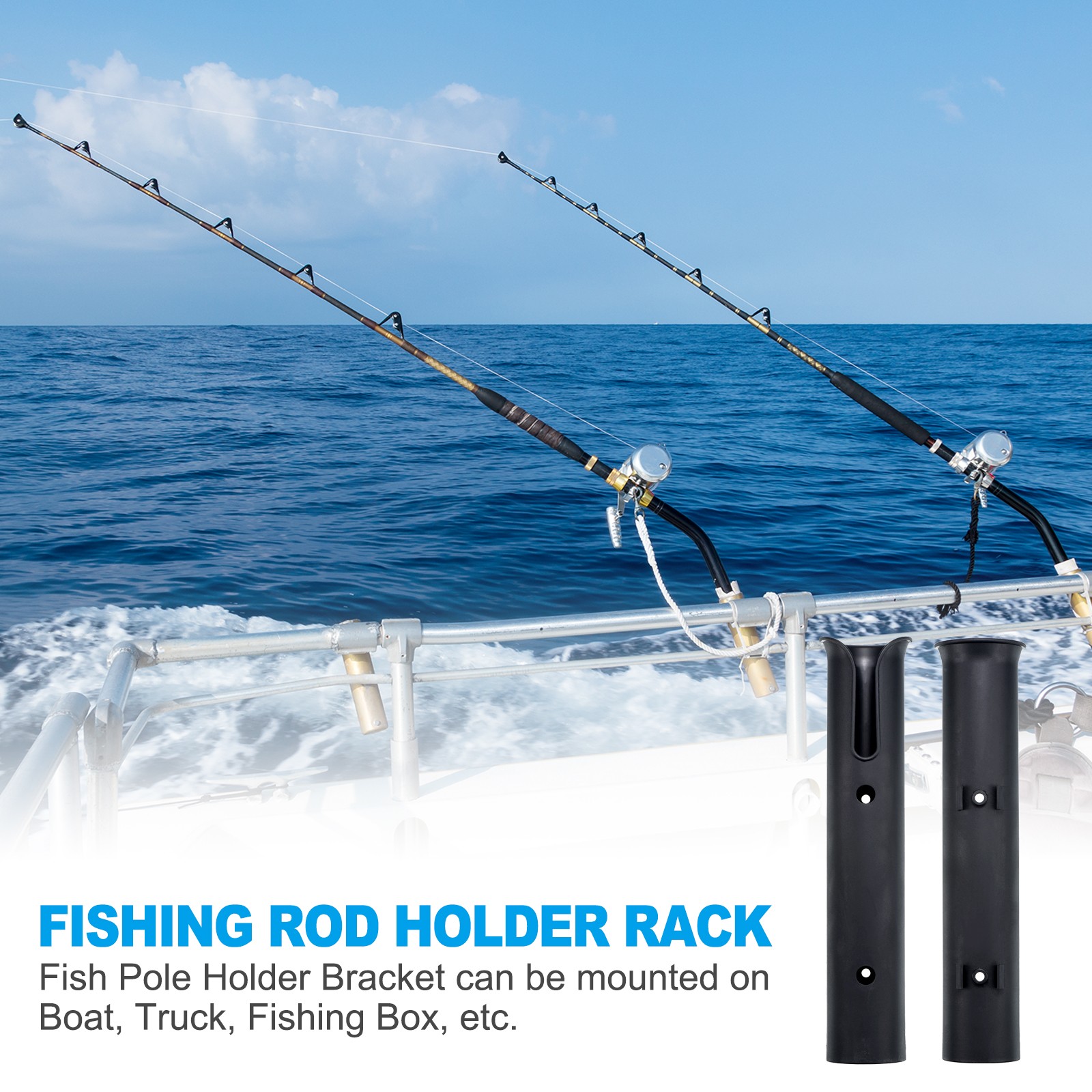 6Pcs Fishing Rod Holder Racks Plastic Boat Pole Bracket Fishing Tube