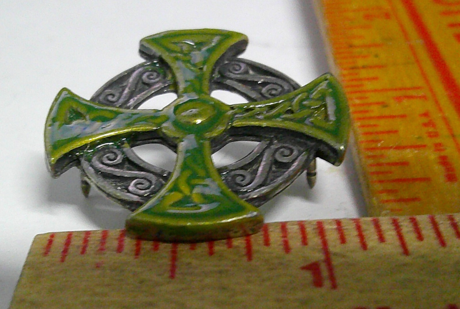 Celtic Cross pin vintage Goth collectible old Irish biker vest hat pinback