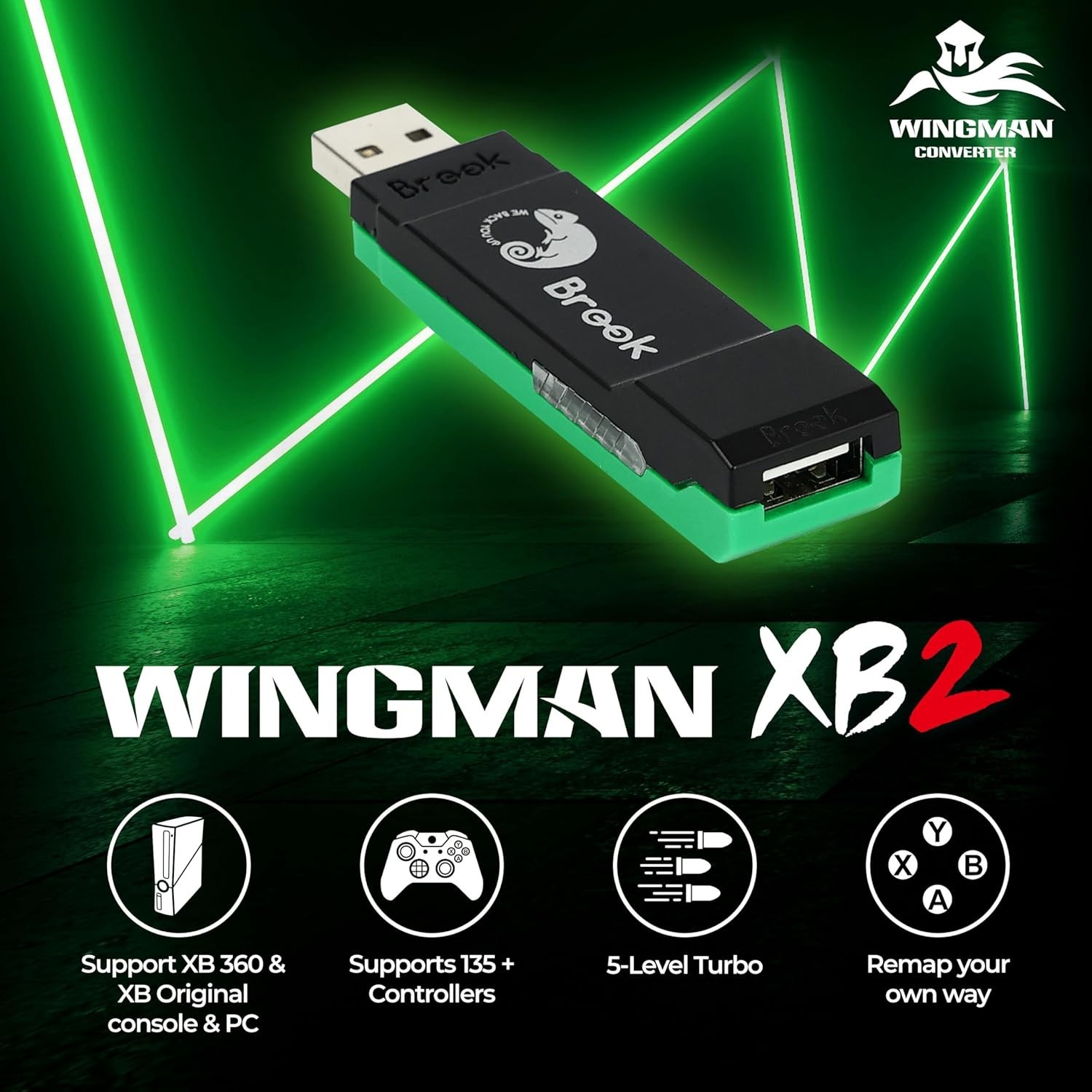 Brook Wingman XB 2 Converter for XB Retro Consoles, PC, 135+ controllers Ver2026