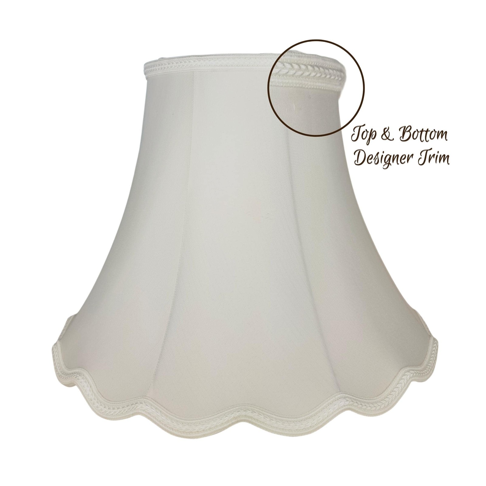Royal Designs Scalloped Bell Designer Lamp Shade White 6.5 x 12 x 10.25