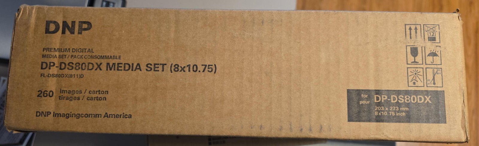 DNP DP-DS80DX Media Set 1 case (2 sets) Photo Paper and 2 Cartridges 260 Images