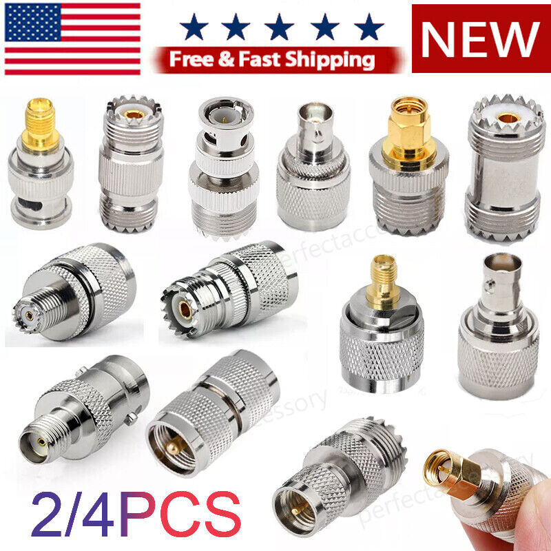 UHF SO239 PL259 BNC SMA Male Female Plug Jack RF Coaxial Adapter Cable Connector