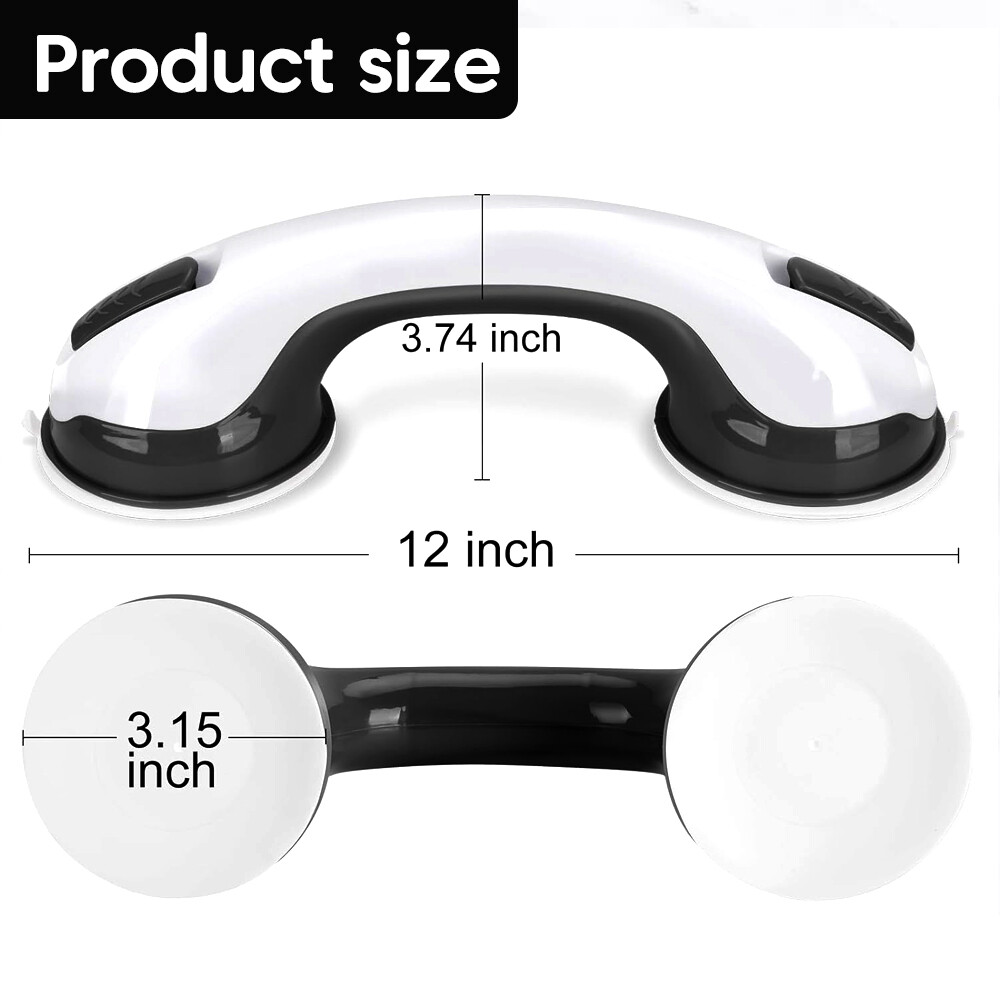 2Pack Shower Grab Bar 12" Showers Suction Bar Handle Bathroom Safety Grip Handle