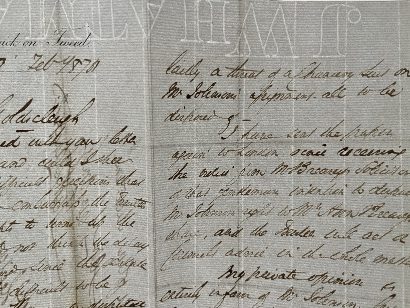 OLD LETTER IN ENGLISH 1800s - Victorian Era Watermarked Correspondence Document