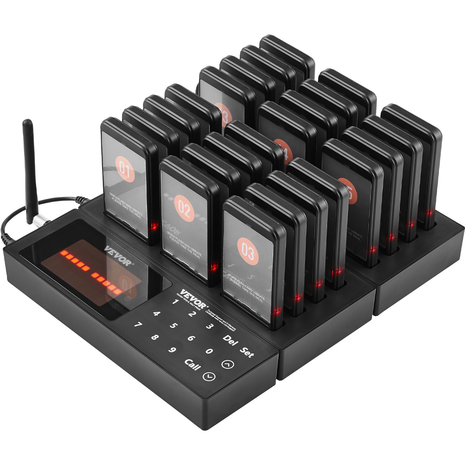 VEVOR Restaurant Wireless Pager System 24 Call Coasters Guest Queuing Calling