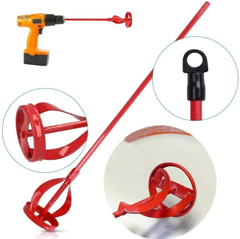 1pc Hexagon Shaft Plaster Paint Mixer Paddle Rod for Drill Mortar Cement - NEW