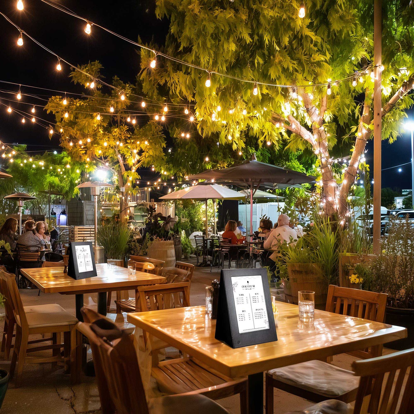 WeChef LED Backlit Menu Holder Cover Table Tent 4 Pack Fits A5 Size 6.3"x9.4"