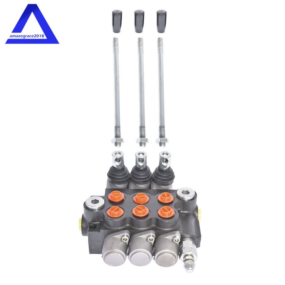 3 Spool Hydraulic Directional Control Valve 11GPM Double Acting Adjustable