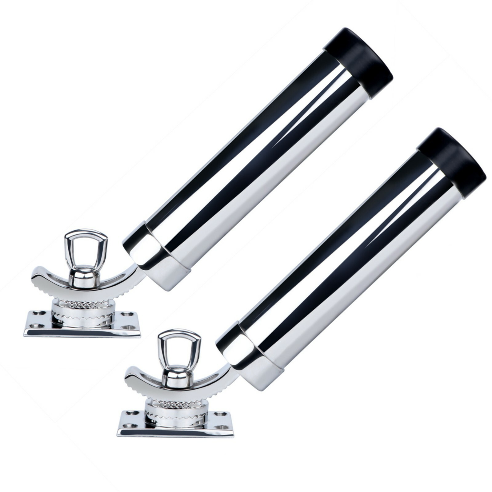 Pair Fishing Rod Holder Boat 316 Stainless Steel Deck-Mount 360° Adjustable