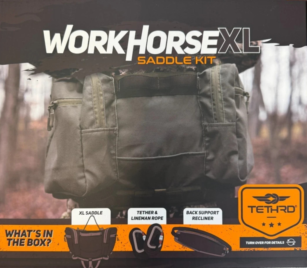 NEW Tethrd Grit Saddle Workhorse XL Hunting Bowhunting Bow lockdown FULL KIT