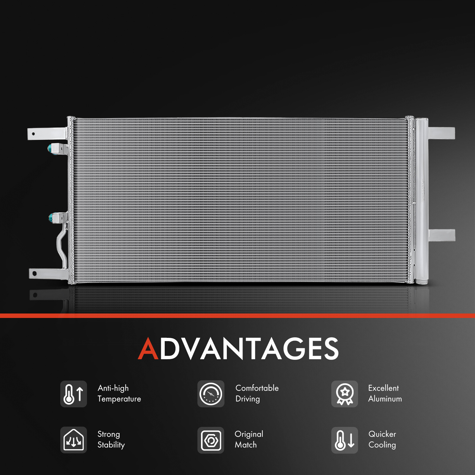AC Condenser Parallel Flow w/ Receiver Drier for Ford F-250 350 450 Super Duty