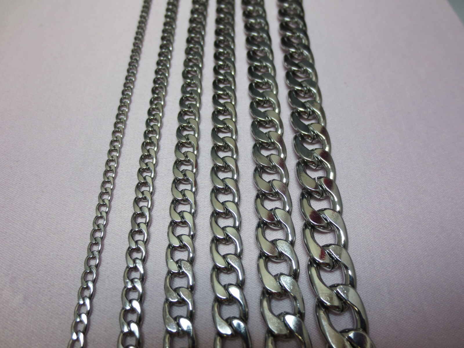16"-84" 3/4/5/6/7/9/10/12 MM STAINLESS STEEL SILVER PLATED CUBAN CURB CHAIN