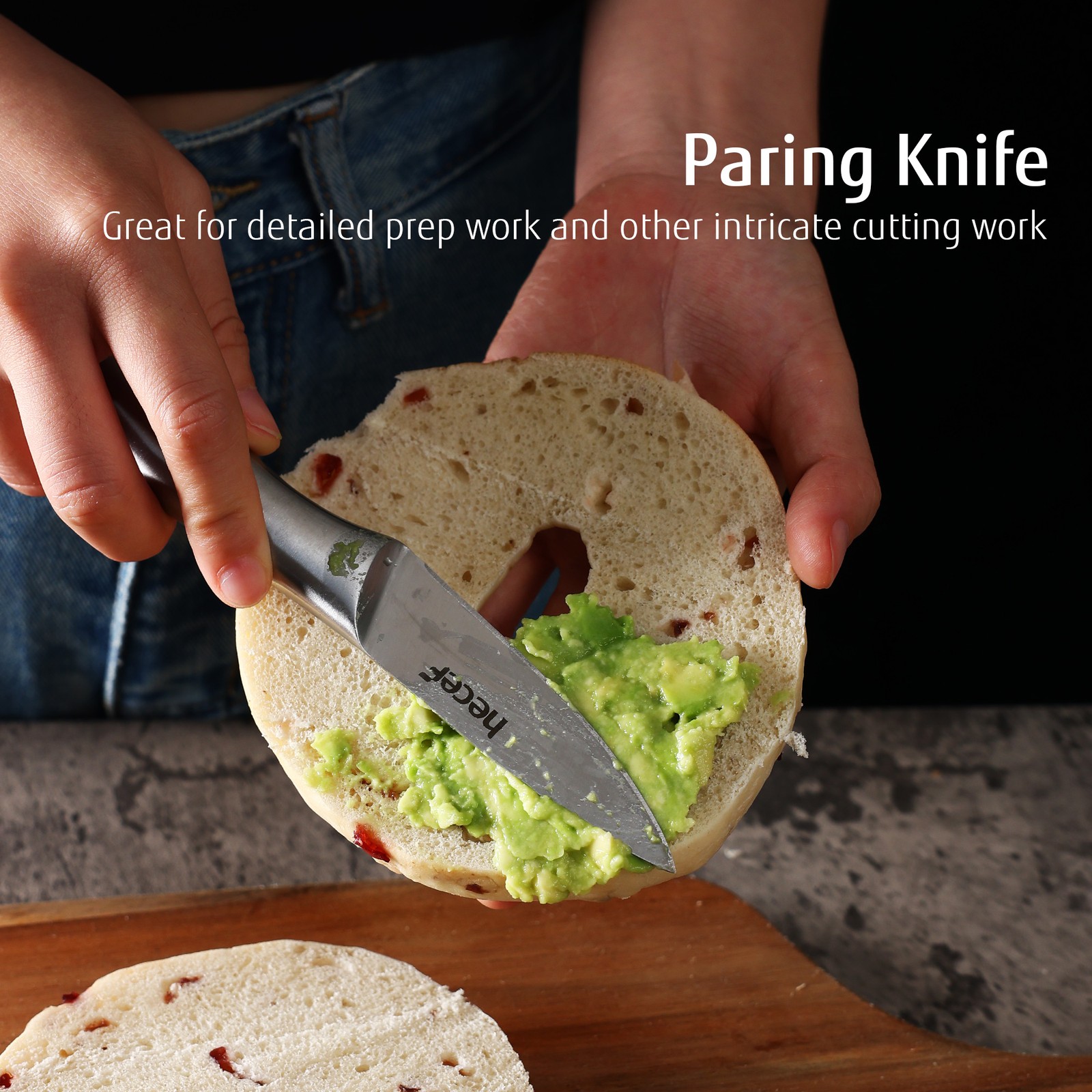 Hecef® Kitchen Knife Set of 3 Ultra Sharp Stainless Steel Chef Knife w/ cover