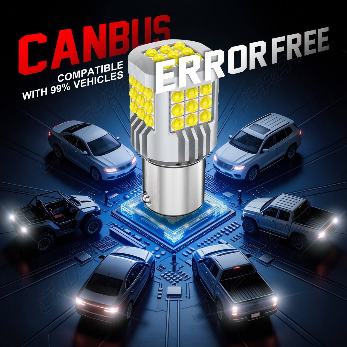 2800 Lumens 1156 High Power 3030 Chips LED White Reverse Back Up Light Bulb