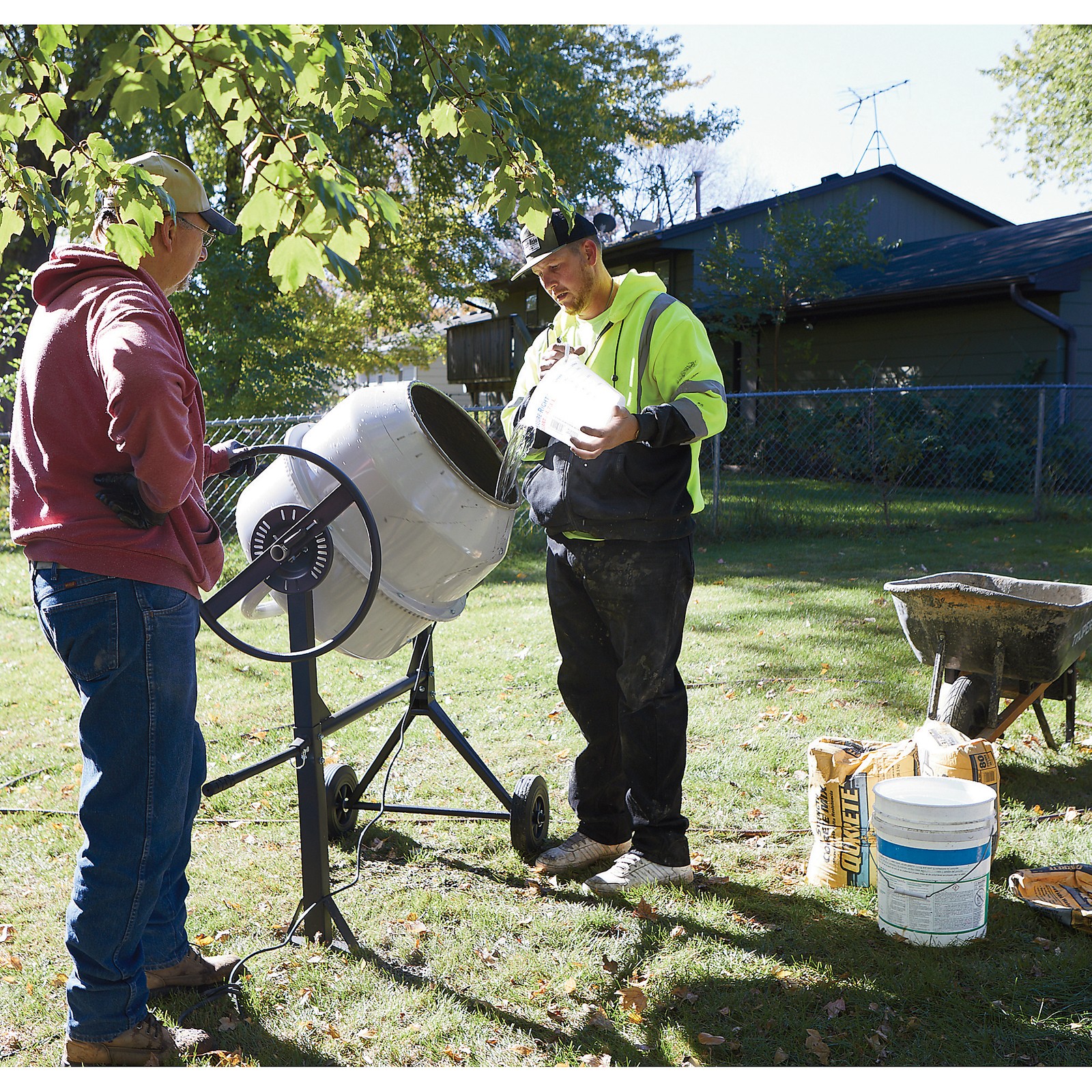 Klutch Electric Cement Mixer, 6 Cu. Ft. Drum, 3/4 HP, 120V Electric Motor