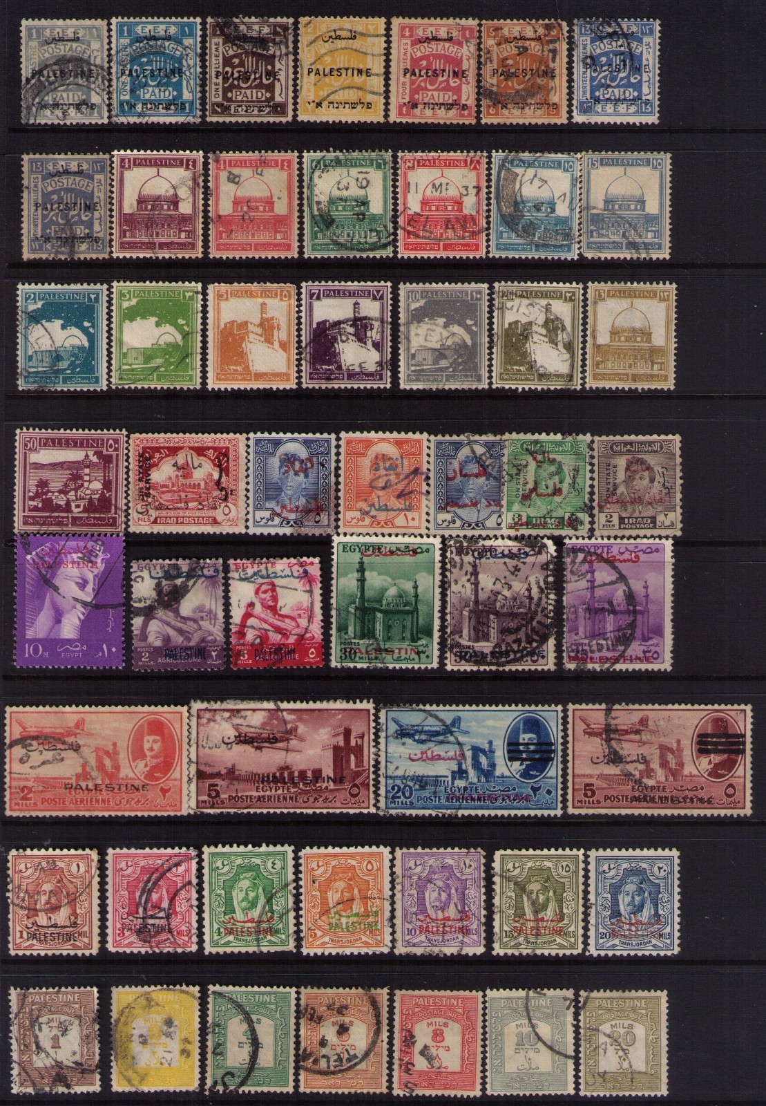 Palestine Remarkable 52 Stamps collection