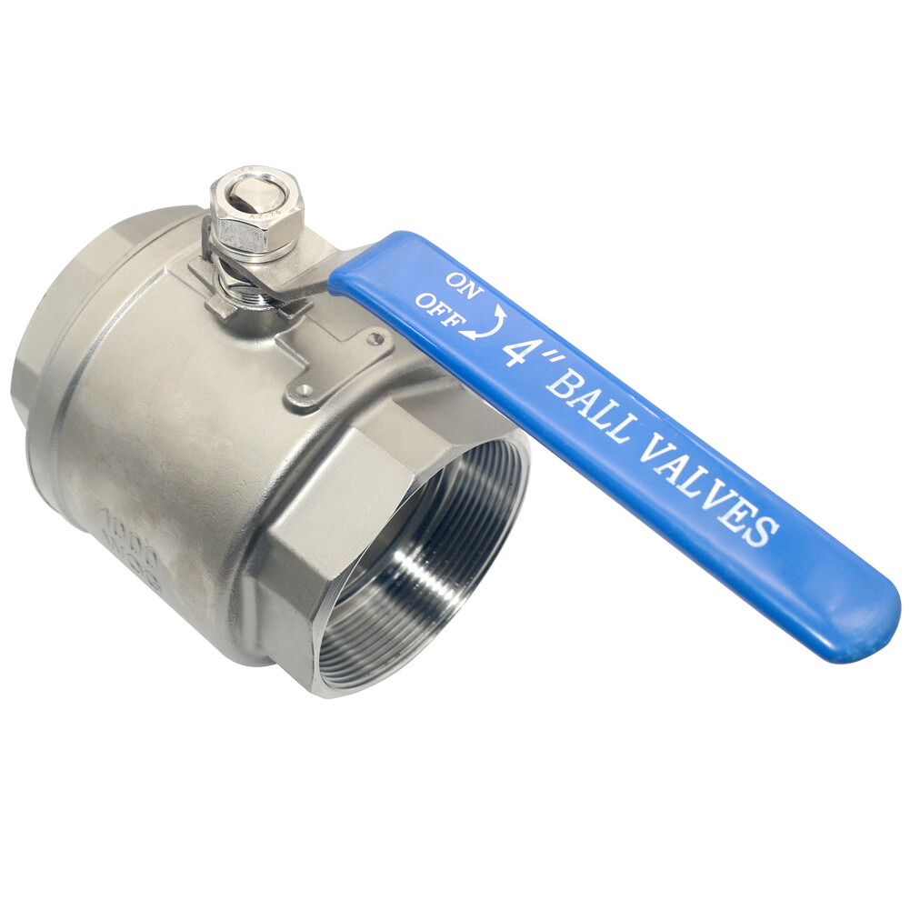 4 inch Ball Valve,Female NPT 316 Stainless Steel Full Port,2-Piece, 2Pack