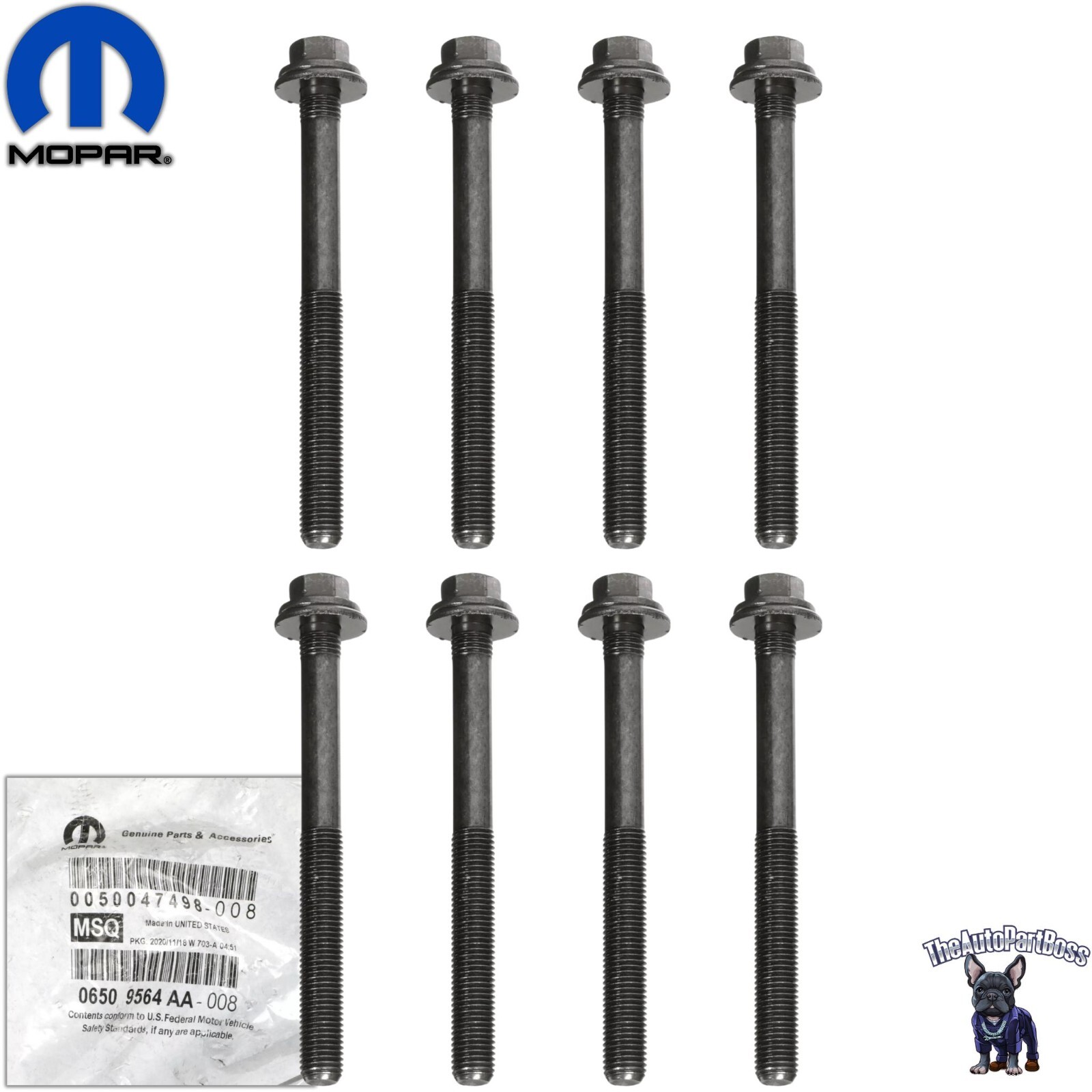 Hex Washer Head Bolt, Mounting OEM Mopar 6509564AA (M12X1.50X130)