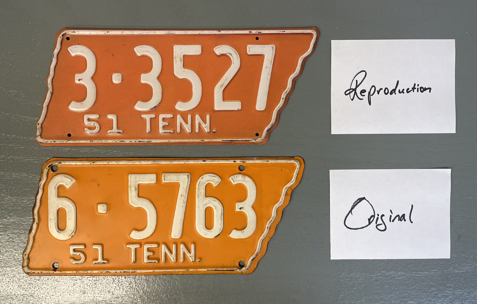 REPRODUCTION 1951 Tennessee License Tag TN Knox Vols & Vanderbilt Score Plate