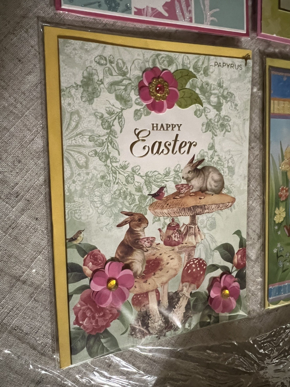 Papyrus Lot Of 6 Gorgeous Easter Cards New 3D Bunny Eggs Flowers Embellished