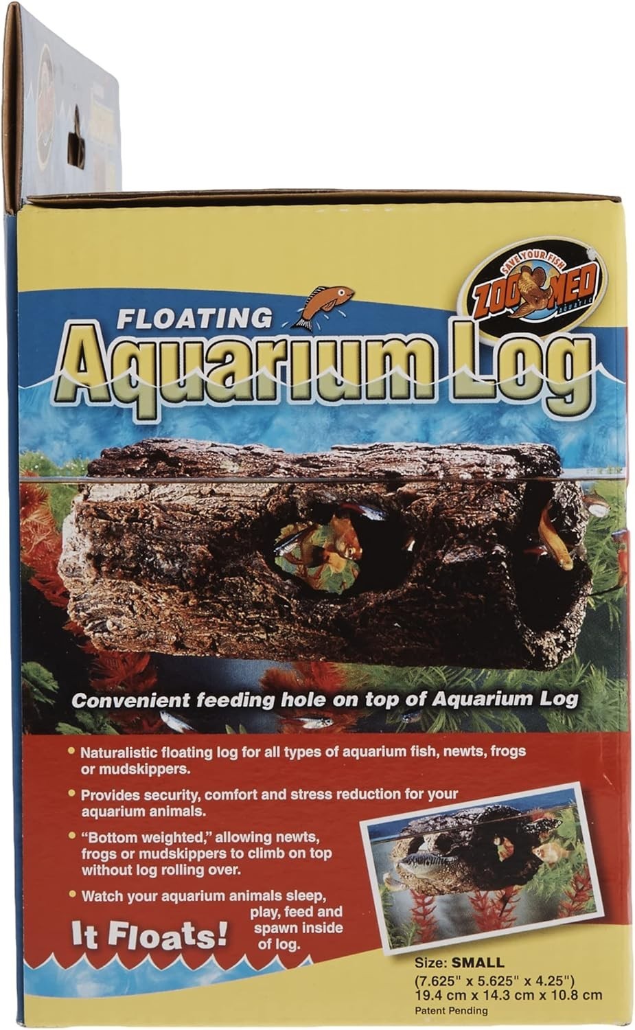 Weighted Floating Aquarium Log Small - Comfort and Security for Aquatic Life