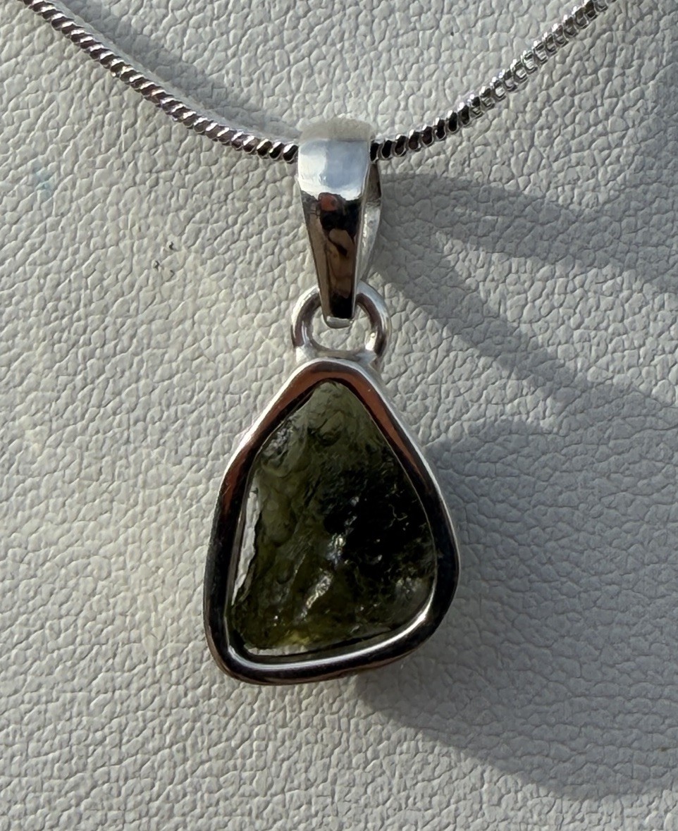 Moldavite Tektite Pendant, Czech Republic, Authentic Moldavite, 1.83g