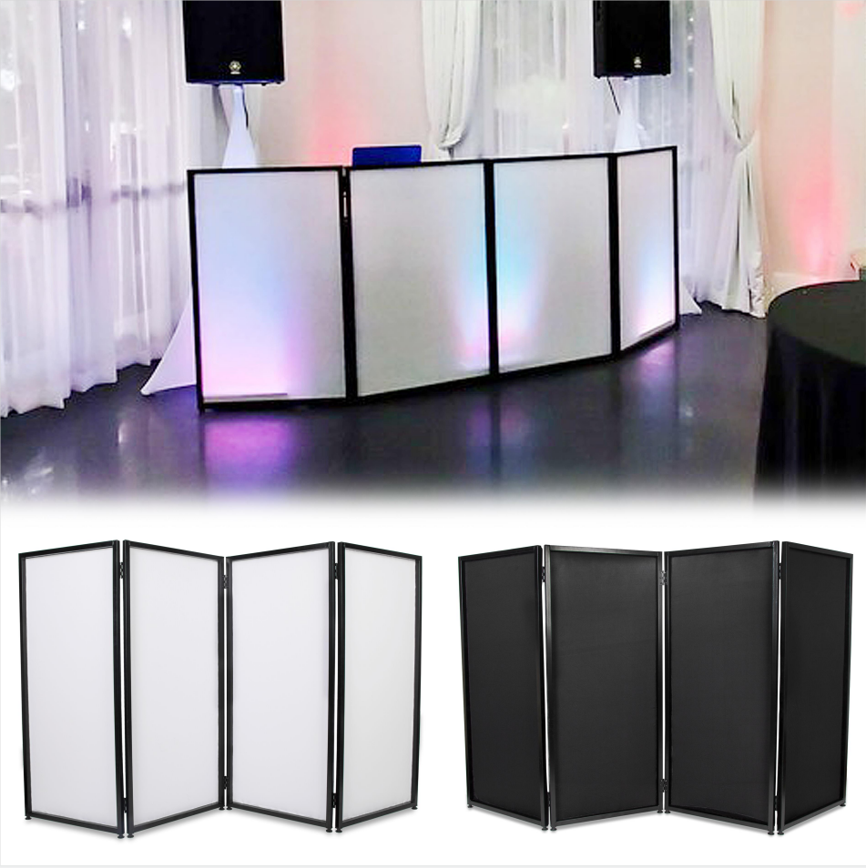 Portable DJ Event Facade White/Black Scrim Metal Frame Booth +Travel Bag Case