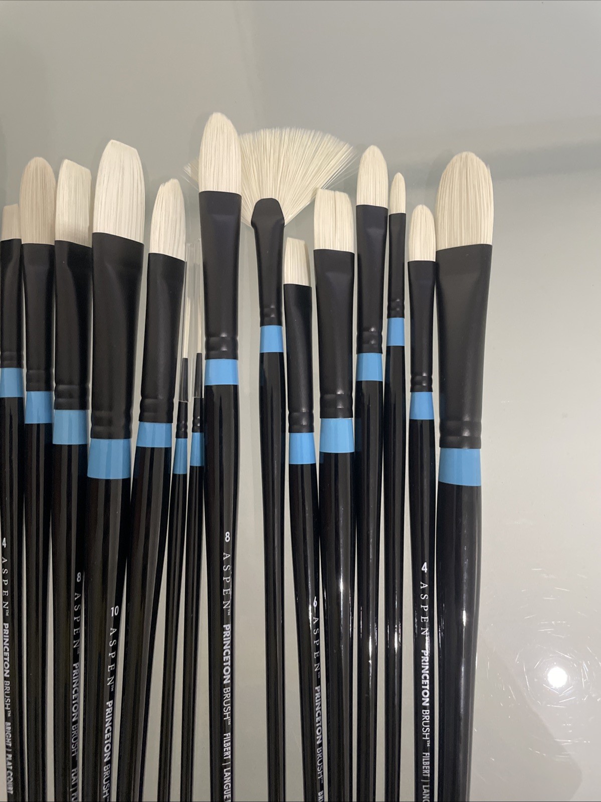 LOT OF 49 - Princeton Aspen Long Handle Oil Acrylic Synthetic Paint Brushes