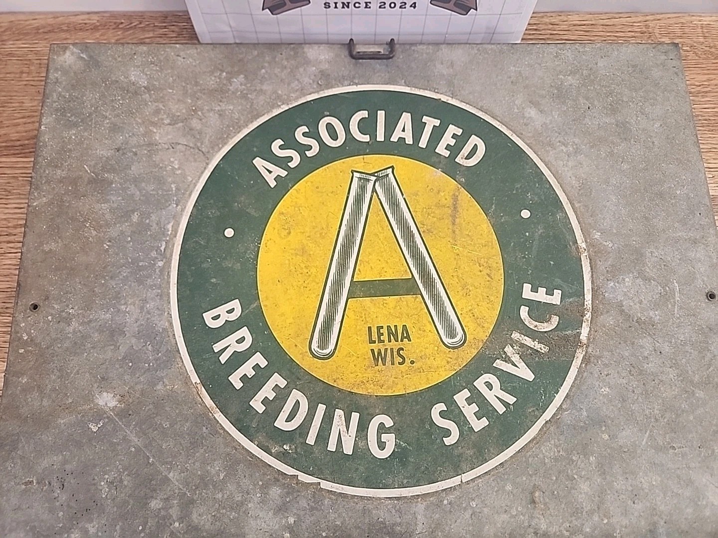 Vintage Associated Breeding Service Metal Box, Lena, WI Horse Insemination