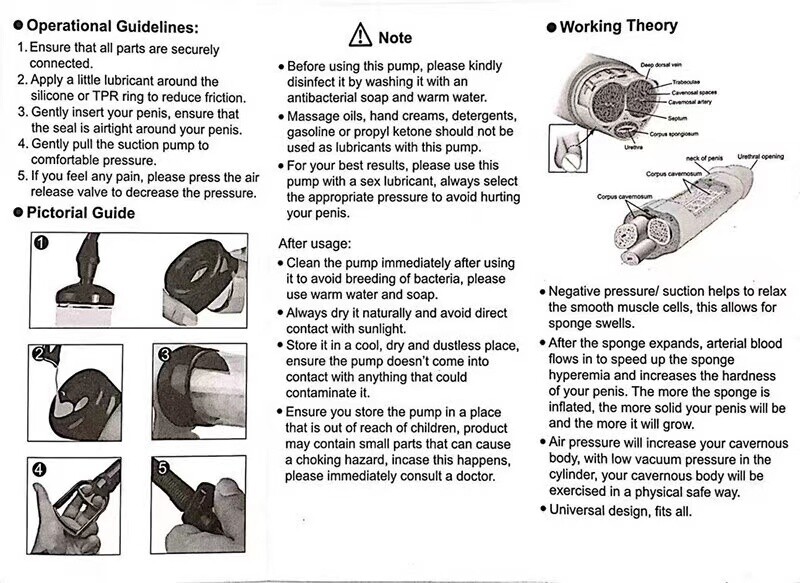 Vacuum Penis Pump for Male ED Enhancement Erectile Enlargement Penis Enlarger BG