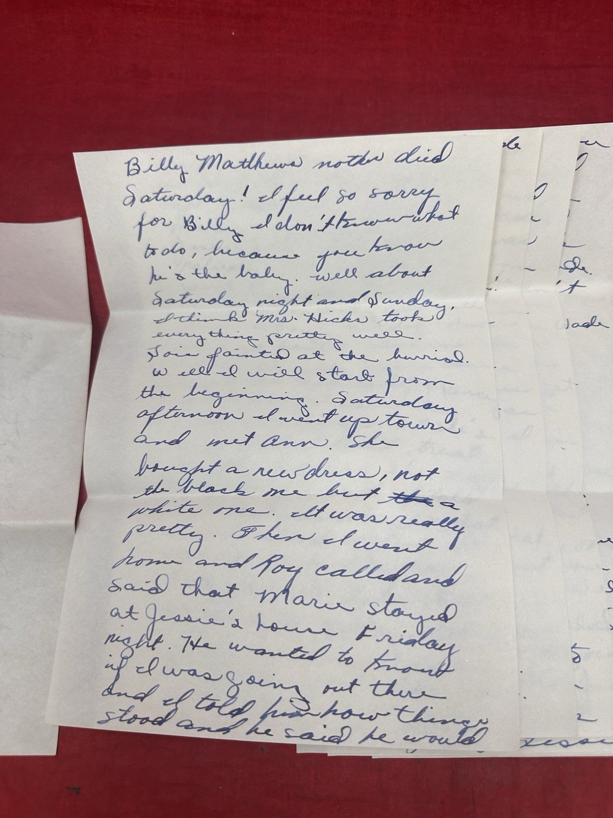 Cursive Handwritten 1948 Love Letter 8 Pages Ephemera Movie Prop Vintage July 6