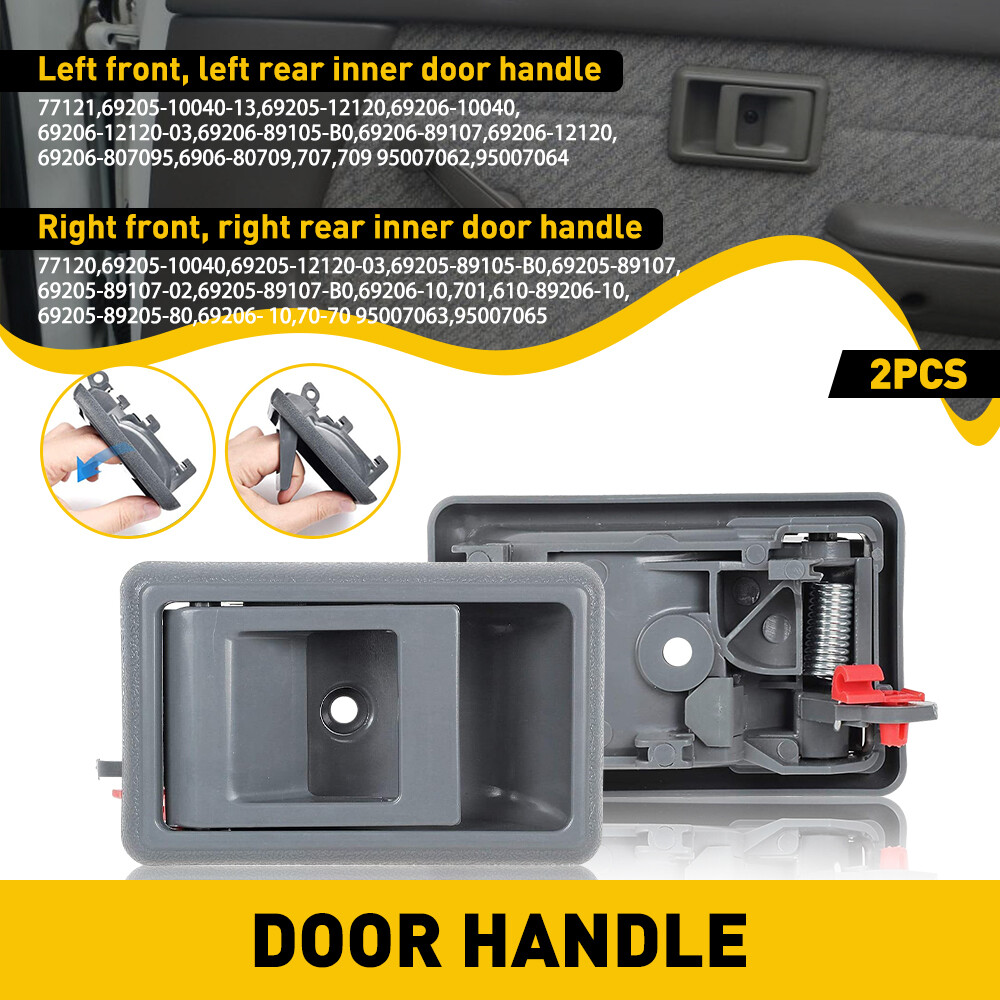 Door Handle Inner Indoor Left Right for 1995-2000 Toyota Tacoma Gray Free Return