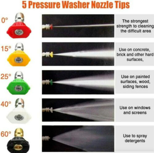 1/4" High Pressure Washer Gun 4000 PSI Car Wash Foam Spray Short Wand w/5 Nozzle
