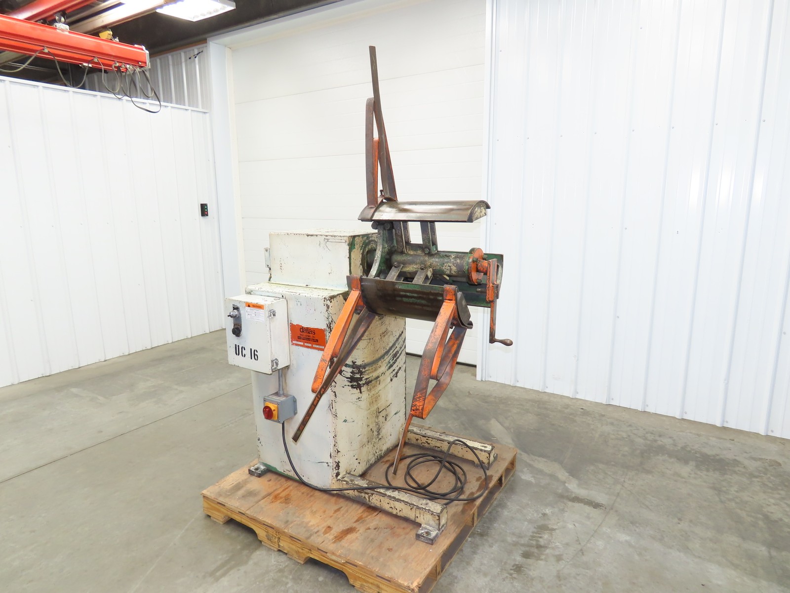 Dallas Industries 06090 Coil Stock Uncoiler 2500lbs 16-20" ID 12" W Decoiler