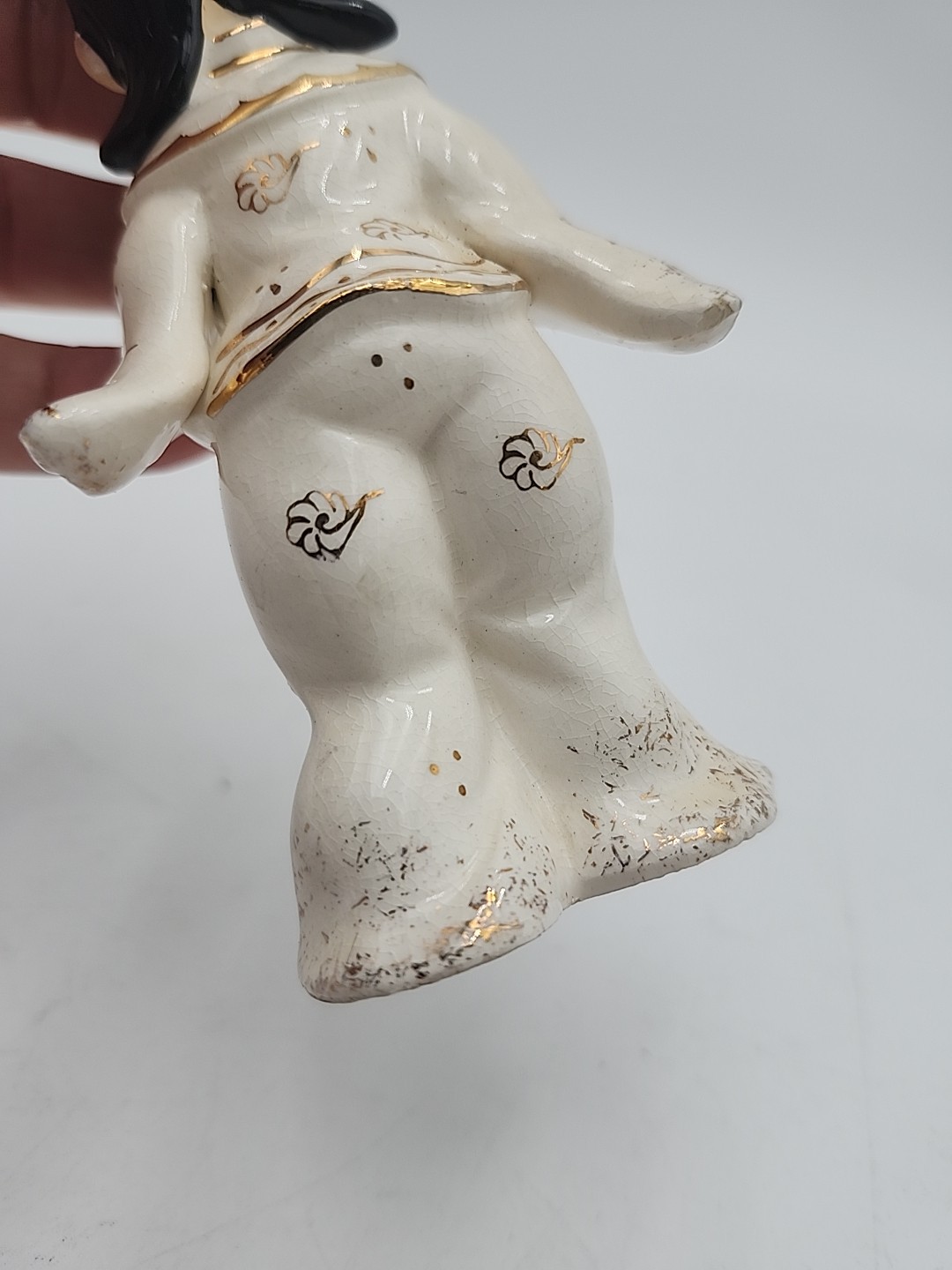 Lefton Geisha Fan Girl Figurine Vintage Rhinestone Japanese Statue Japan