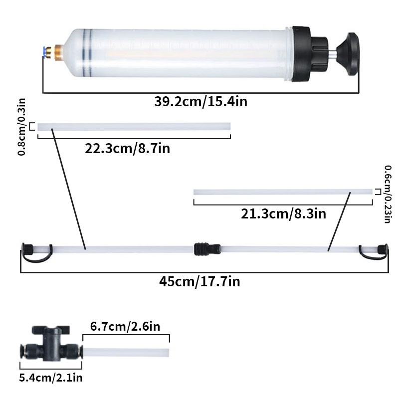 500cc Fluid Extractor Filling Syringe Transfer Liquid Pump Oil Extraction Auto