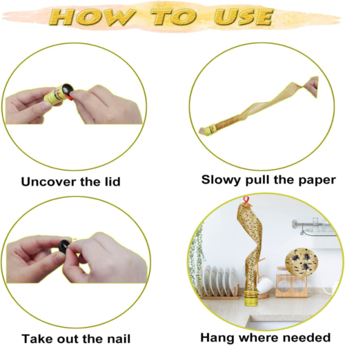 16 Rolls Fly Sticky Trap Paper Insect Bug Catcher Strip Fly Sticker Non Toxic US