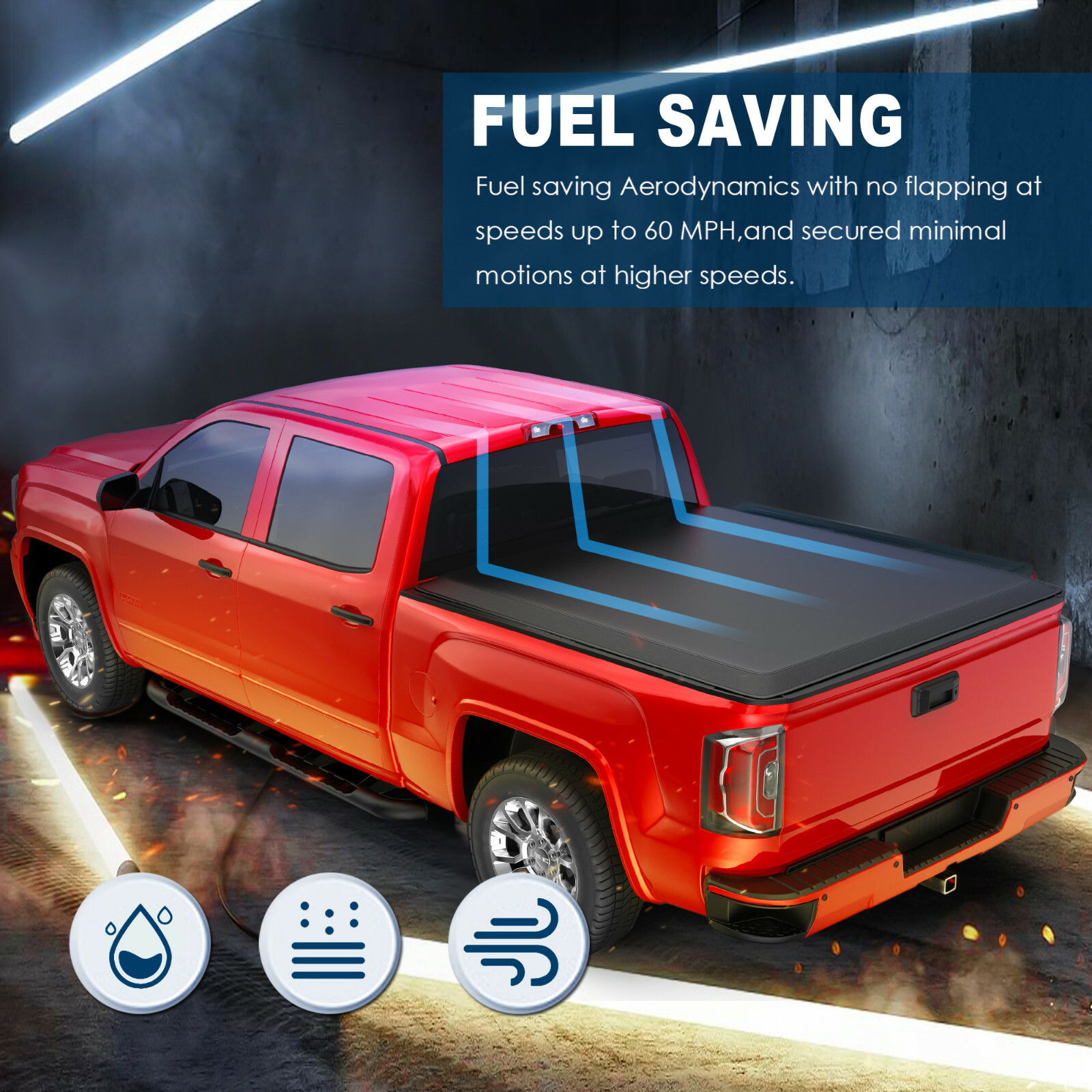 Tri-Fold 5FT Truck Bed Tonneau Cover For 2015-2024 Chevy Colorado GMC Canyon