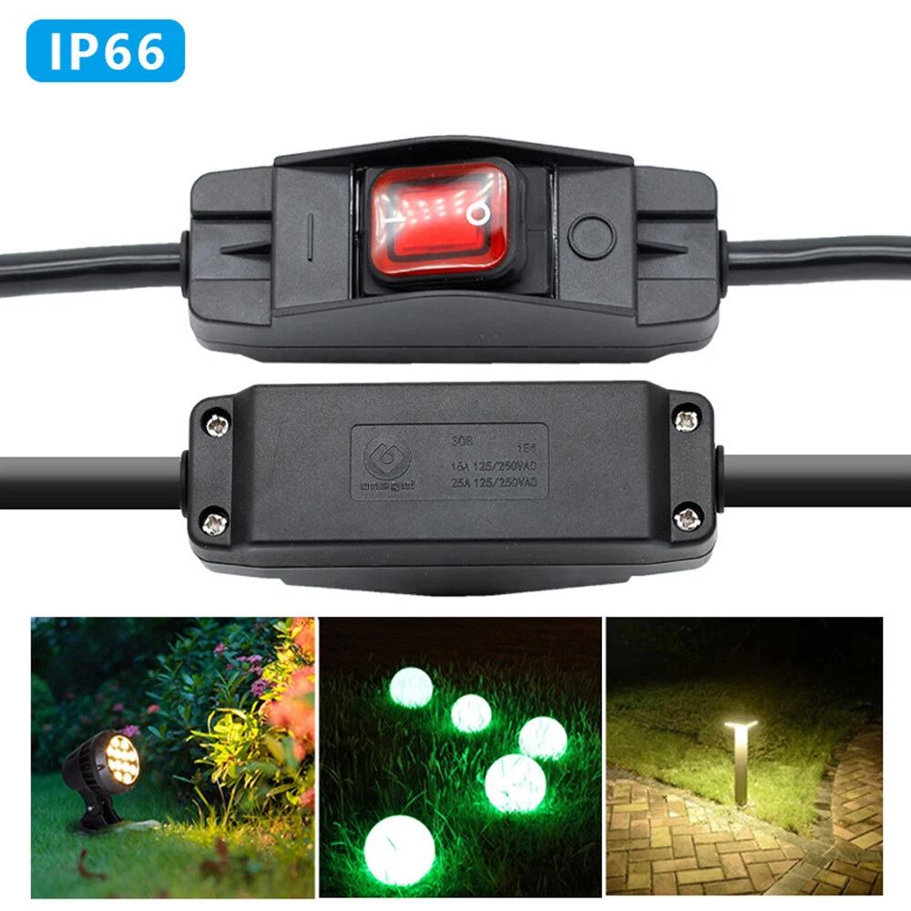 3-Prong Outdoor Extension Cord with Switch On/Off Waterproof Switch 15A 1875W