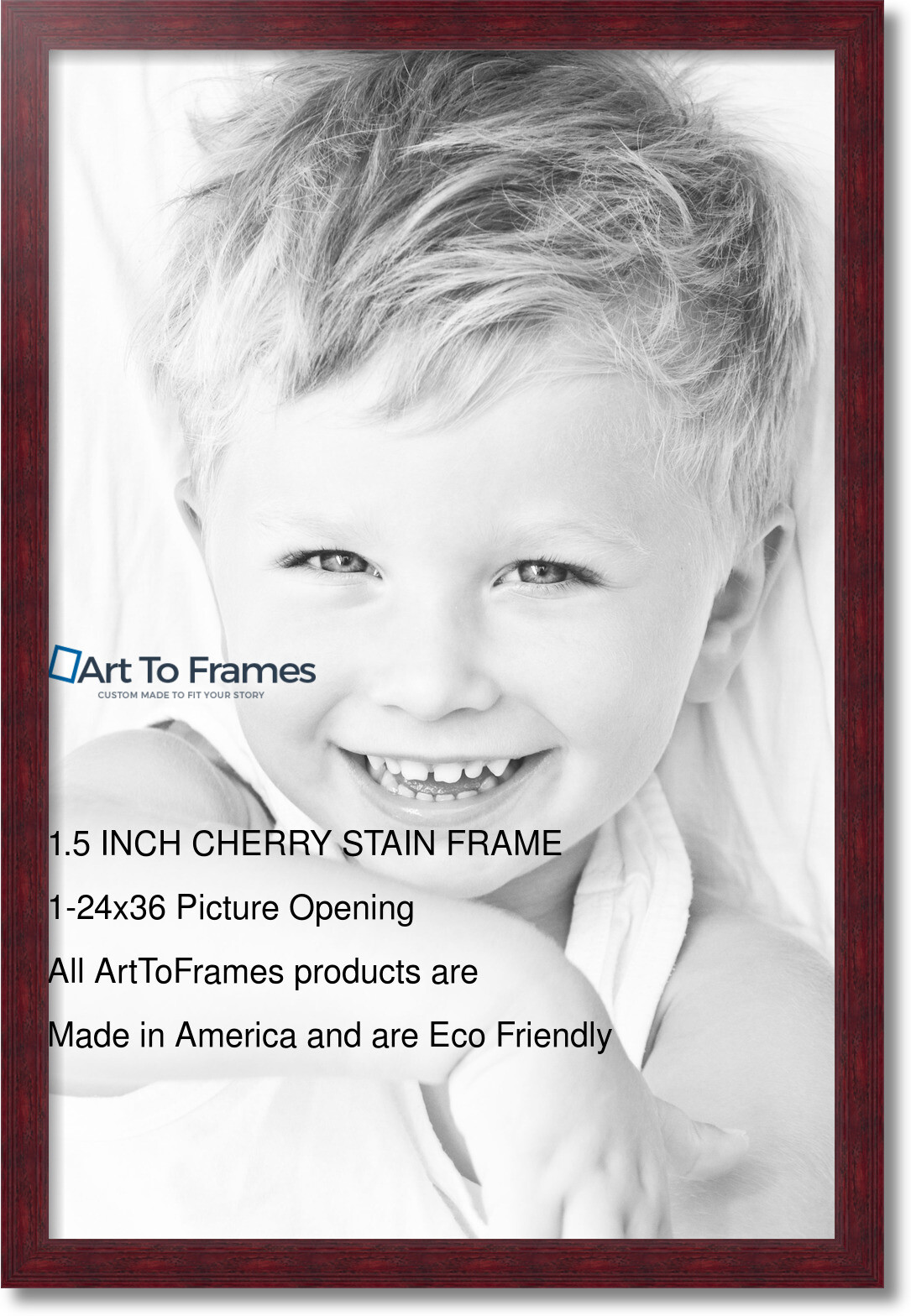 ArtToFrames 1.5" Custom Poster Frame Red Cherry Stain Wood 4333 Large