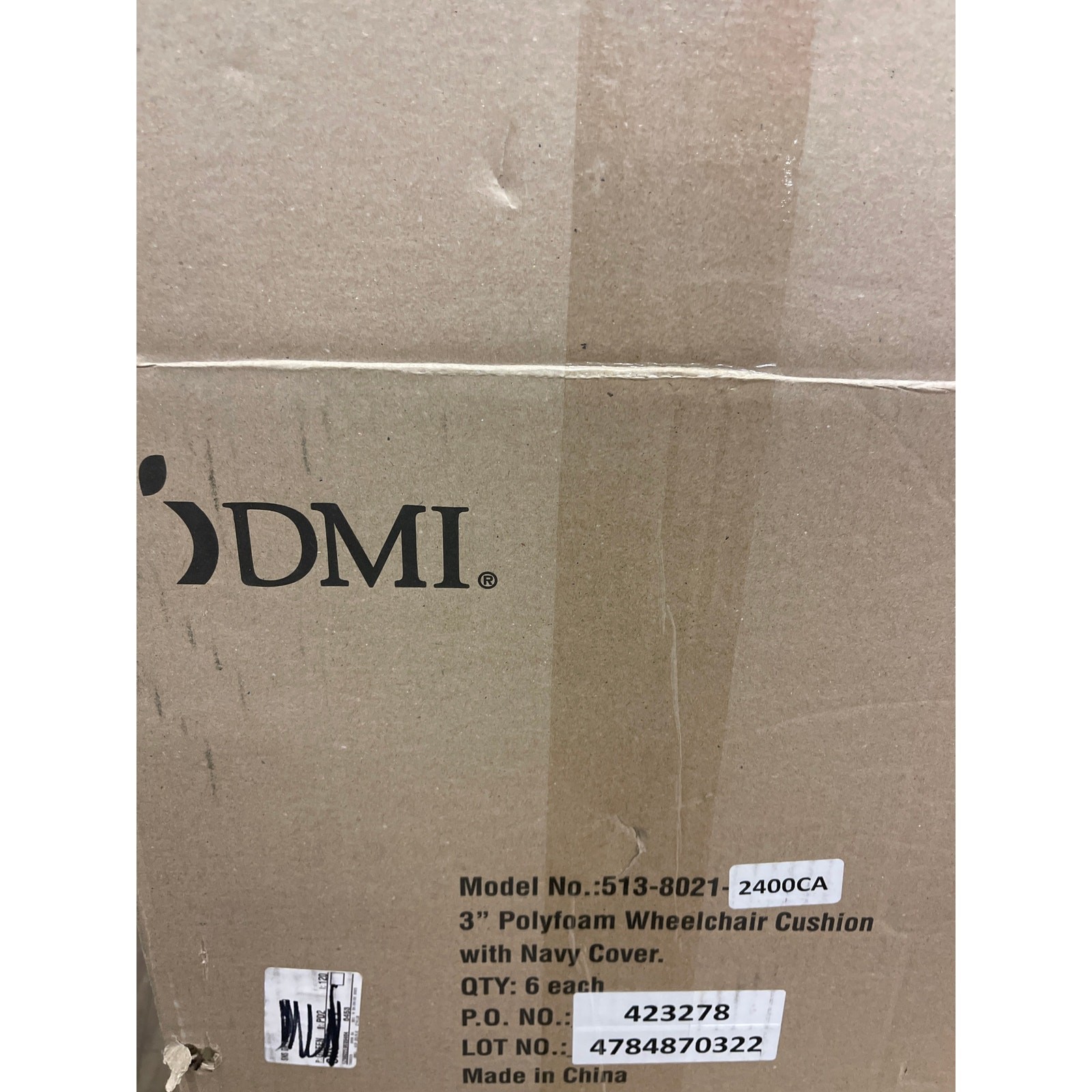 DMI Seat & Chair Cushion for Wheelchairs, Scooters for Support & Height 18X16X3"