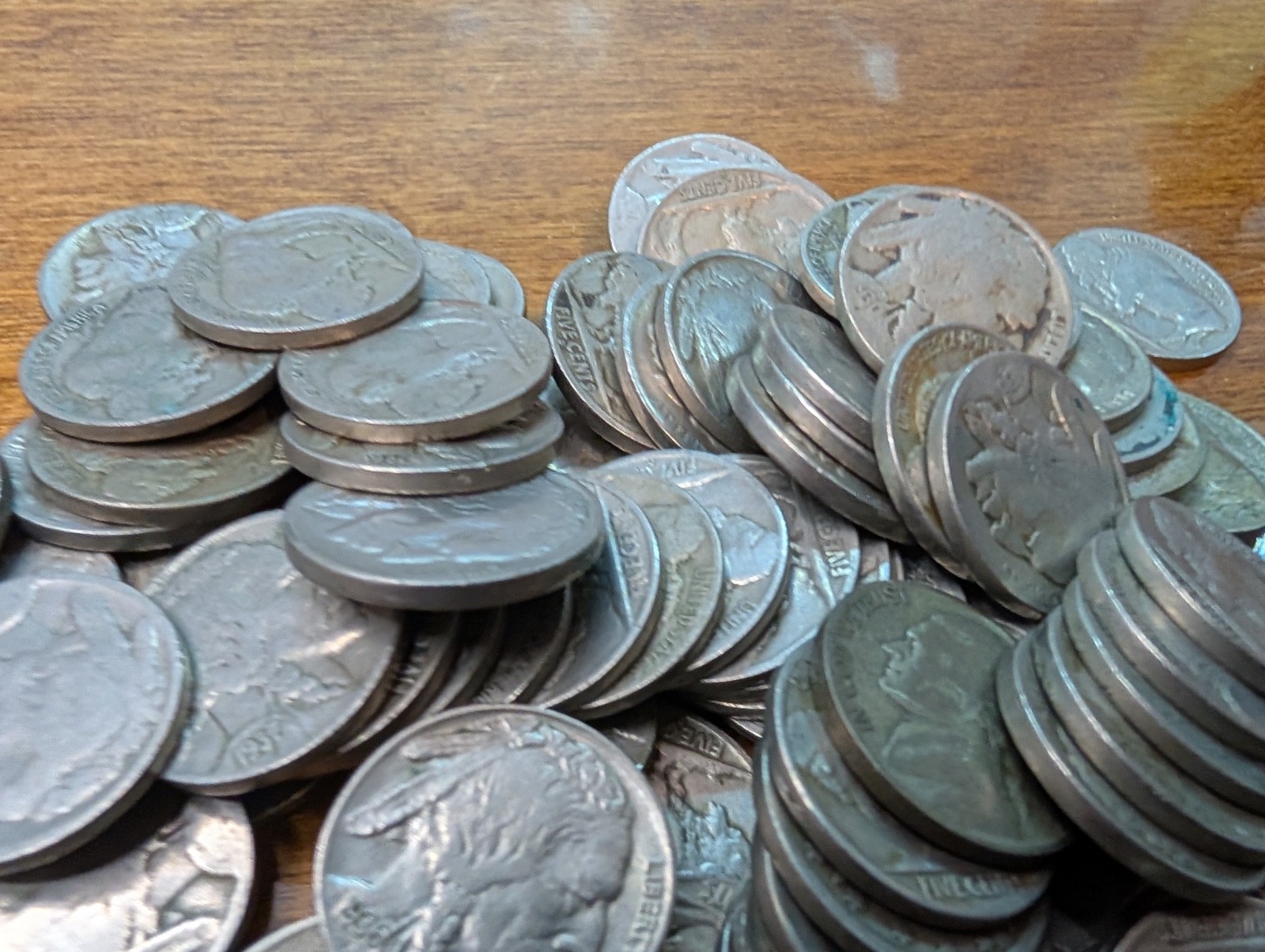 100 Buffalo Nickels - WITH DATES - Common US Nickel Coins